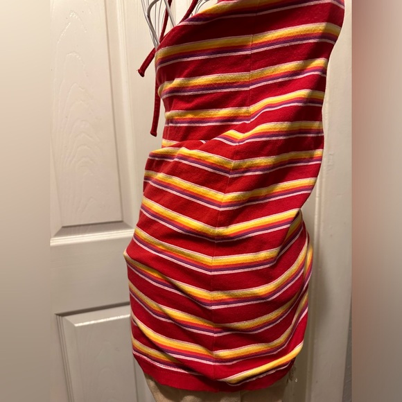 Vintage 90s Old Navy Cotton Retro Style Stripe Halter Top - Picture 7 of 9